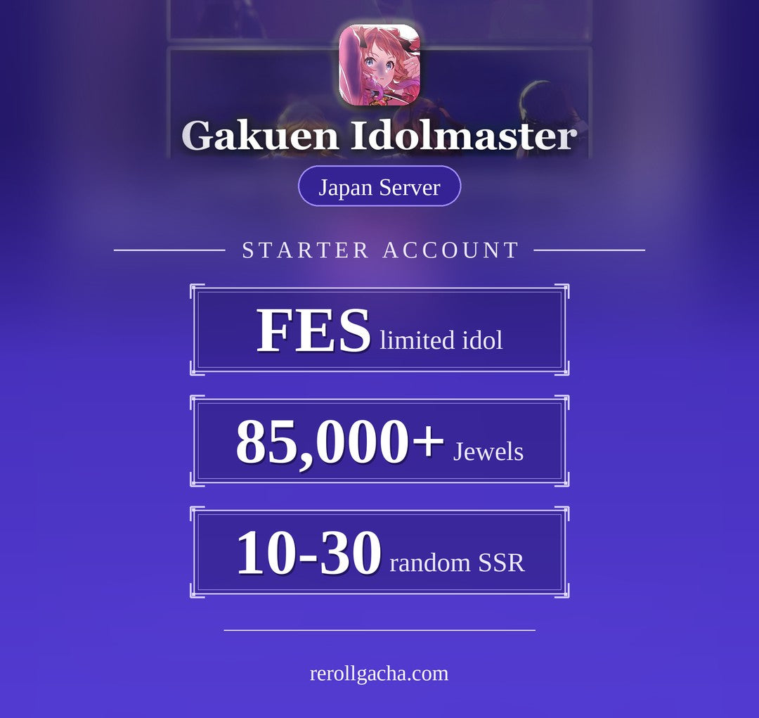 Gakuen Idolmaster — FES Limited Idol Account: FES limited idol, 85,000+ Jewels, 10-30 random SSR
