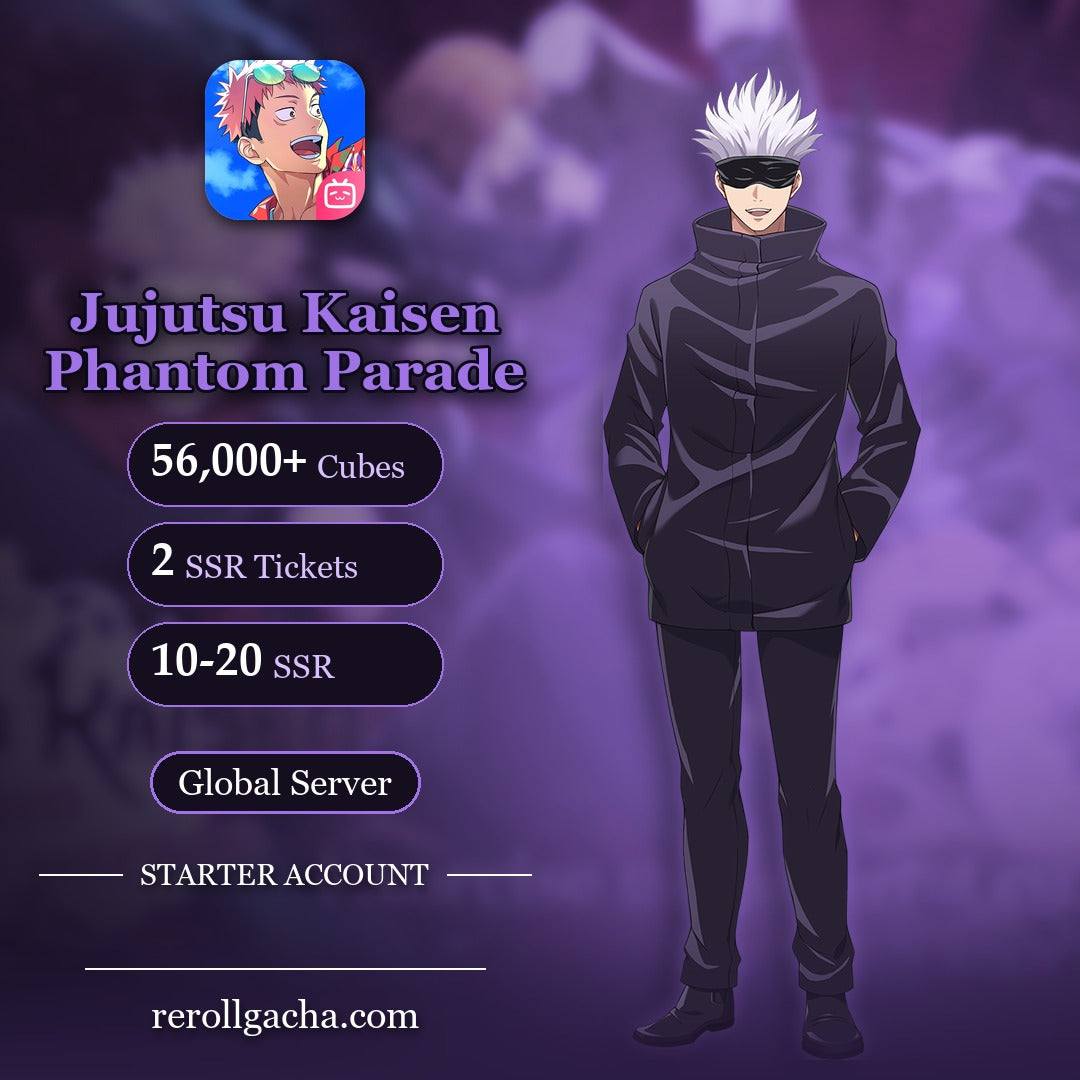 Jujutsu Kaisen Phantom Parade — Starter Account [Global]: 56,000+ Cubes, 2 SSR Tickets, 10-20 SSR