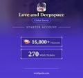 Love and Deepspace — Starter Account [Global]: 16,000+ Diamonds, 270 Wish Tickets
