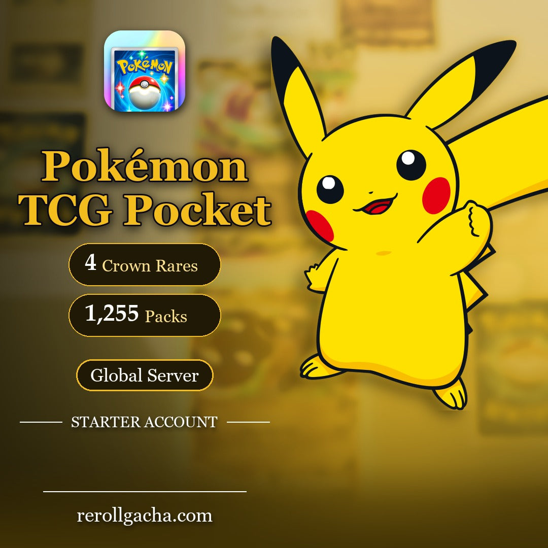 Pokémon TCG Pocket — Crown Rare Account: 4 Crown Rares, 1,255 Packs