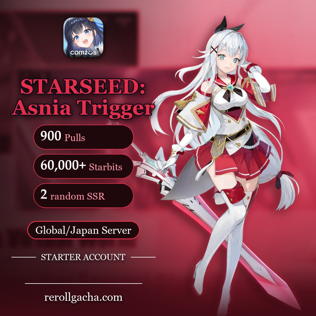 STARSEED: Asnia Trigger — Starter Account [Global/Japan]: 900 Pulls, 60,000+ Starbits, 2 random SSR